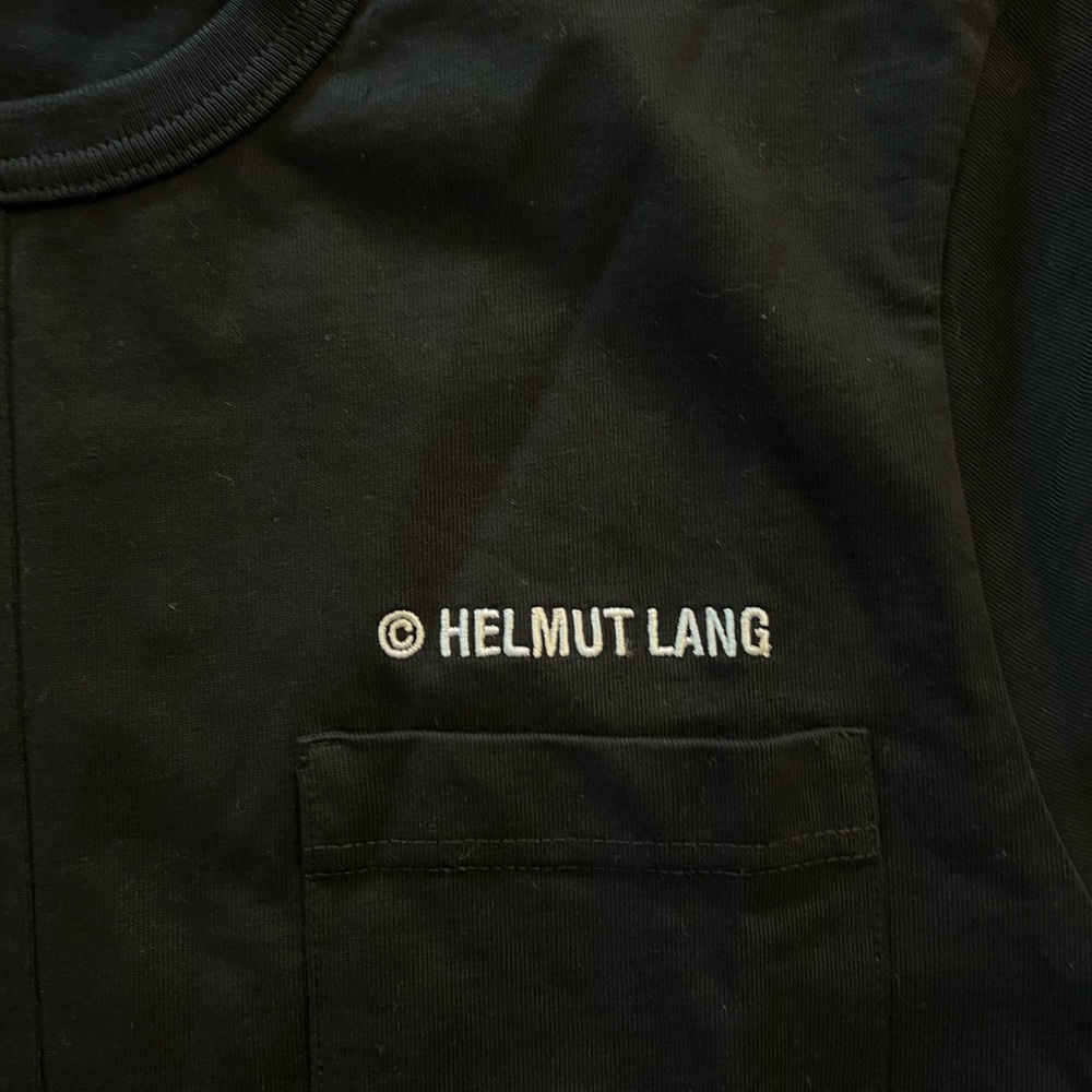 Helmut Lang Logo Patchwork Tee Black - image 4